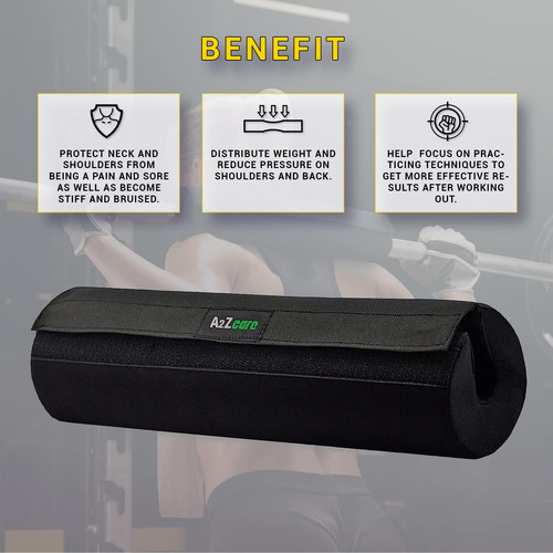 Almohadilla A2zcare Para Sentadillas Modelo Barbell Squat Pa Negro (individual)