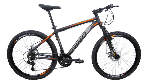 Bicicleta Aro 26 Rino Everest - 21 Vel. Cambios Shimano Cor Preto/laranja Tamanho Do Quadro 17