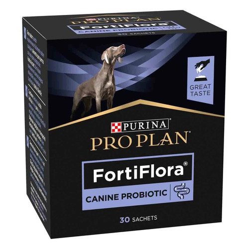 Suplemento em pó Purina Pro Plan Fortiflora Canine Probiotic com probióticos para cão todas as idades todos os tamanhos en sobres de 30 unidades de 1g por unidade de 30g