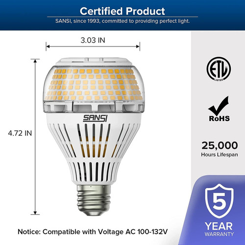 Sansi A21 30w Led Light Bulbs, 300w-350w Incandescent Bulb E