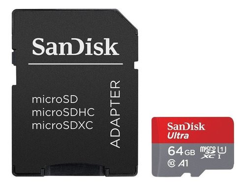 Tarjeta Micro Sdxc 64gb Sandisk Ultra, C10, U1, A1, 100mb/s