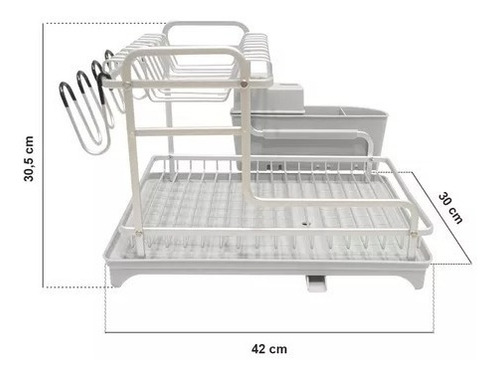 Imagen 4 de 4 de Secaplatos Aluminio Doble Home Concept Smart Drain