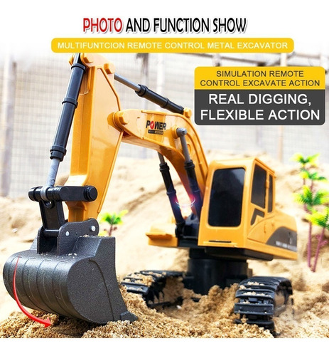 Mini Excavadora Rc Funcional Full 6 Canales Recargables