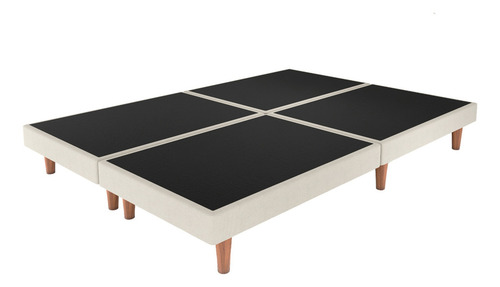 Base Cama Individual Armable Modular Madera Colchón Recamara Beige
