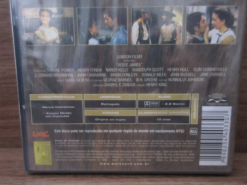 Dvd - Jesse James - Tyrone Power - Henry Funda - Novo