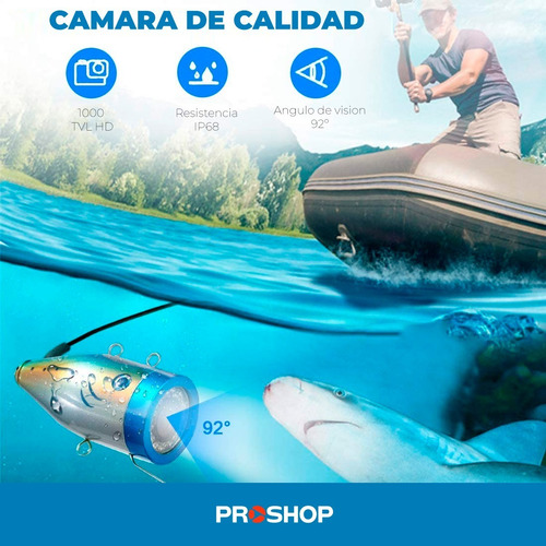 Imagen 4 de 7 de Camara Pesca Buscador Peces Monitor Lcd Bateria Recargable