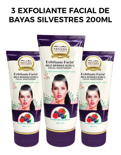 3 Exfoliante Facial De Bayas Silvestres 200ml