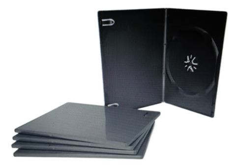 Caja Cd Y Dvd Y Cd Slim Plastica Negra X 25 Unidades