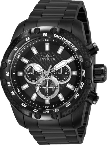 Invicta Speedway Men's Watch - 50mm, Black (28660) Cor Da Correia Preto Cor Do Bisel Preto Cor Do Fundo Preto