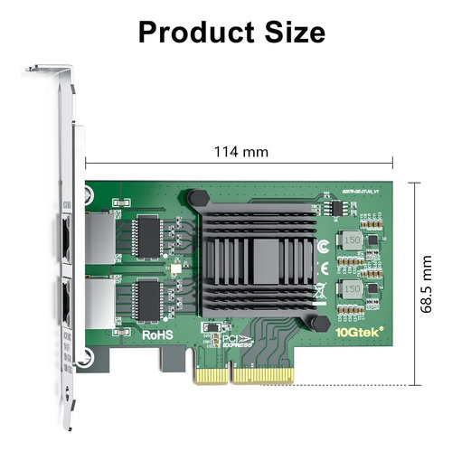 10gtek Intel 82576 Chip 1 G Gigabit Ethernet Adaptador