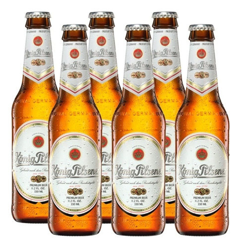 Cerveza Importada König Pilsener Porron 330 Ml. Pack X6 