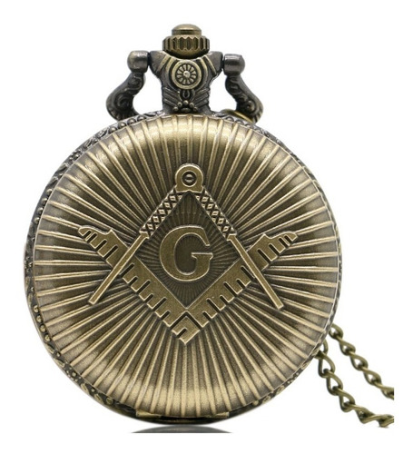 Relógio Bolso Maçom Freemason Maçonaria Fraternal Bronze