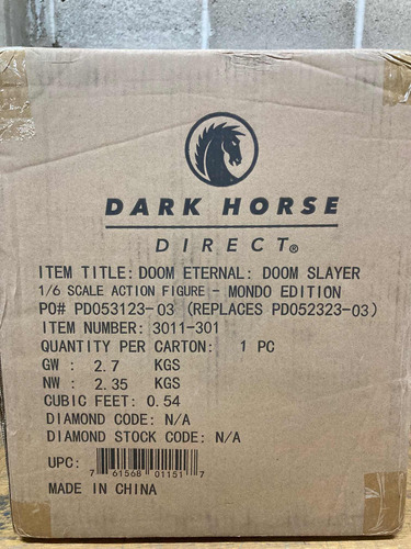Doom Slayer 1/6 Eternal Dark Horse Mondo Edition Original
