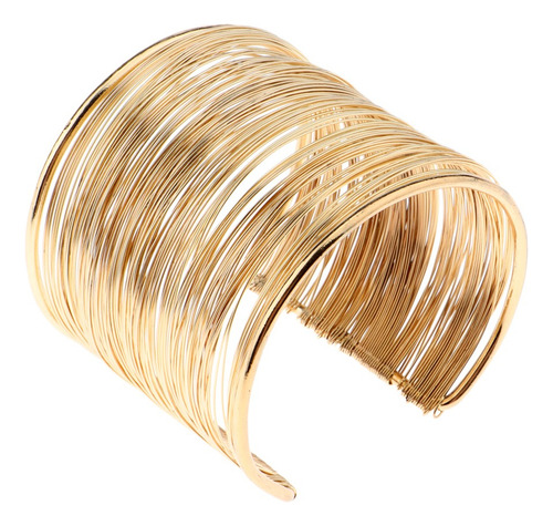 Damas Brazalete Abierto Pulsera En Color Oro
