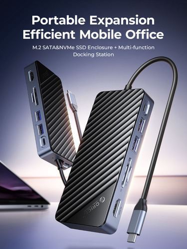 Orico 8 En 1 Tipo C Docking Station Con Carcasa M.2 Ssd