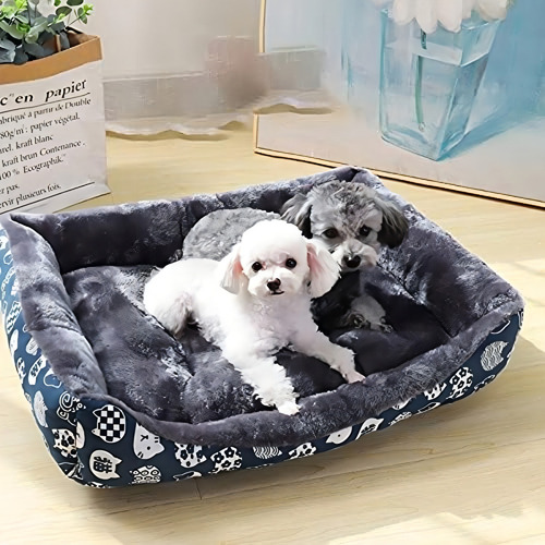 Cama Mascota Ultrasuave Gato Perro Xxl Hasta 50kg - Wuf Colo Azul 02