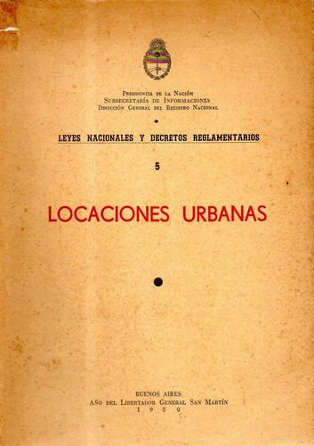 Locaciones Urbanas-buenos Aires 1950-libreria Merlin