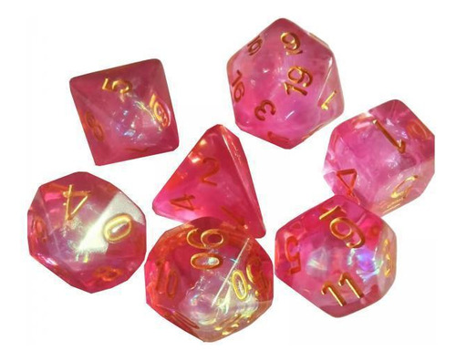 3 X 7x Dice Juego De Roles Dados D&d Juego De Dados Púrpura