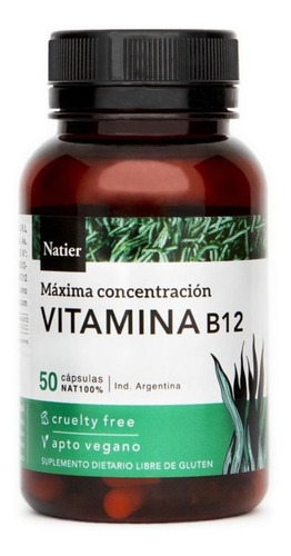 Vitamina B12 Natier Piel Cabello Sistema Nervioso 50cap