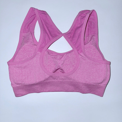 Top Deportivo Mujer Con Diseño Espalda En Cruz Premium Rosa Lisa M