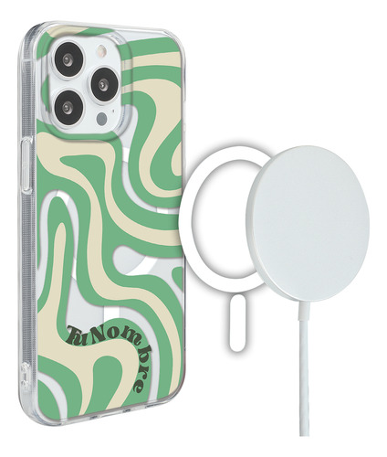 Funda Para iPhone Magsafe Con Para Mujer Curvas Verde