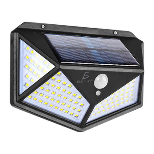 Lampara Solar 100 Led Exterior De Pared Sensor 10 Pzs