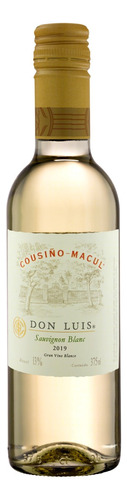 Vinho Sauvignon blanc Cousiño-Macul Don Luis 2019 375 ml em um estojo de papelão
