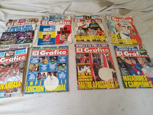 Lote 8 Revistas El Gráfico. Tapas Clubes Import. C/detalles