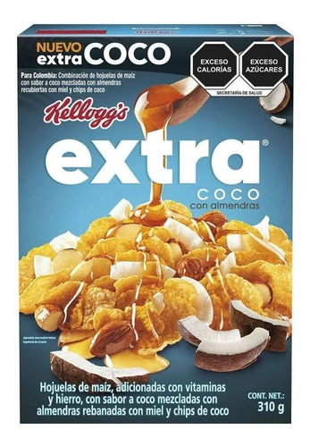 Kelloggs Cereal Extra Coco Almendras Miel Y Chips Coco