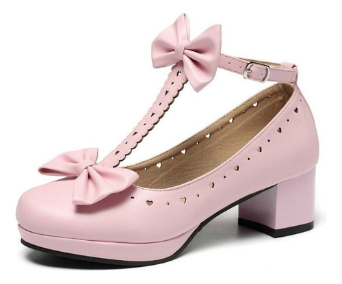 Zapatos Lolita Shoes Con Correas En T Y Lazos Tipo Mary [u]