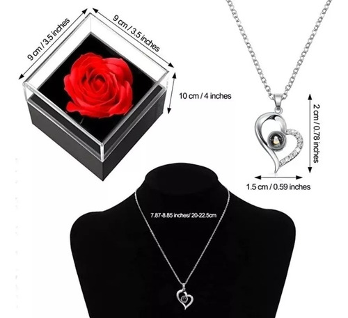 Fweaad Set Eternal Roses Para Mujer Con Collar I Love You
