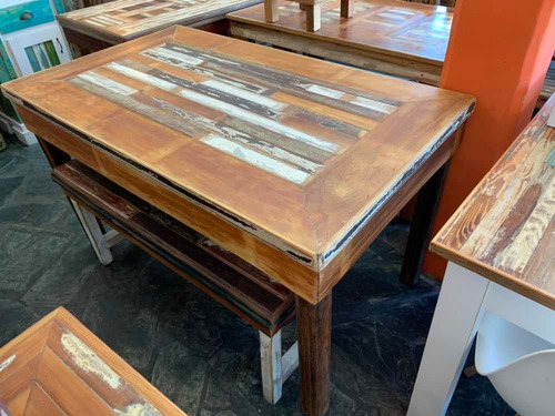 Mesa De Comedor Madera Reciclada Rústica Vintage 1.40