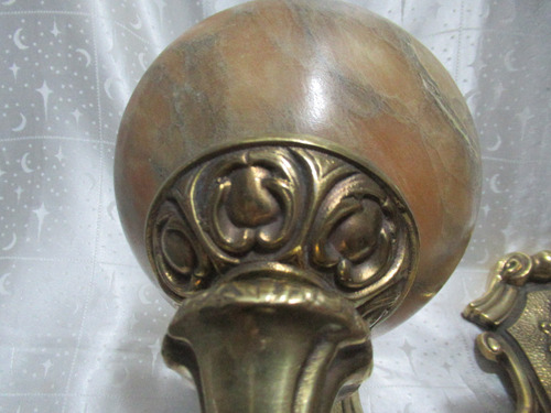 Gran Par Apliques Pared Sólido Bronce Tulipa Alabastro 15761 Dorado (Usado)
