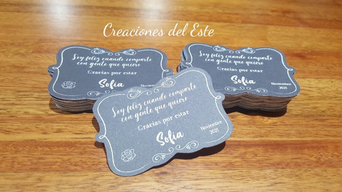 Imagen 4 de 5 de Tags Etiquetas Personalizadas Estilo Pizarra X 10 Unidades
