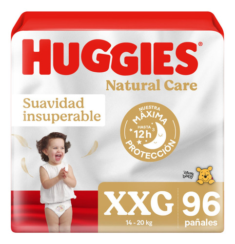 Huggies Natural Care pañales talla XXG 96 unidades