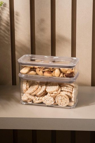 Pote Hermético Modo Retangular Capacidade 530ml Cor Cristal Padrão