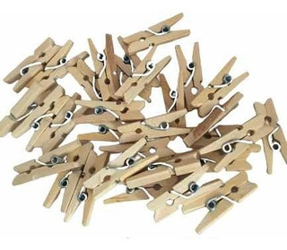 Artesanía LWR Mini de madera con pinzas 6 estilos 48 piezas en caja 