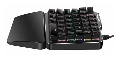 Imagen 4 de 4 de Teclado gamer HXSJ J100 HXSJ Blue color negro con luz rainbow