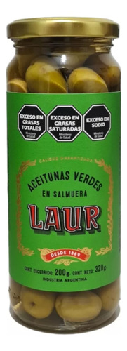 Aceitunas Verdes Laur Grandes En Salmuera Con Carozo 200gr.