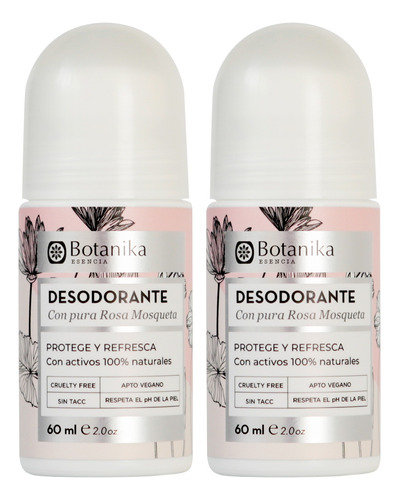 Natier Botanika X2 Desodorante Roll On Rosa Mosqueta X 60ml