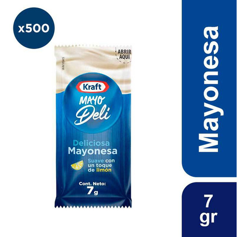 Mayonesa Kraft Mayodeli Sachet 7g Caja 500 Unidades