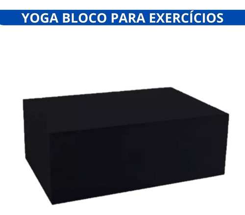 Yoga Bloco Tijolo Exercitar Pilates Funcional Alongamentos  Cor Yoga Bloco Preto