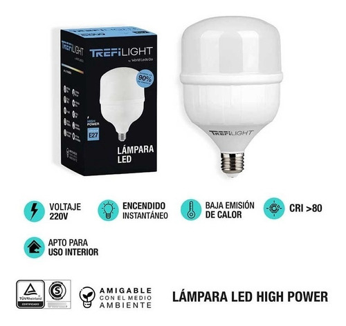 Imagen 2 de 6 de Lampara De Alta Potencia 50w 6500k E27
