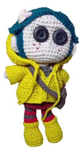 Coraline Muñeca Tejida Crochet. Amigurumi 23cm Aprox 