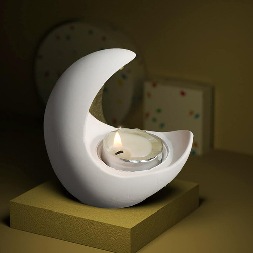 Molde De Silicona Para Portavelas De Luna Molde De Resina Po
