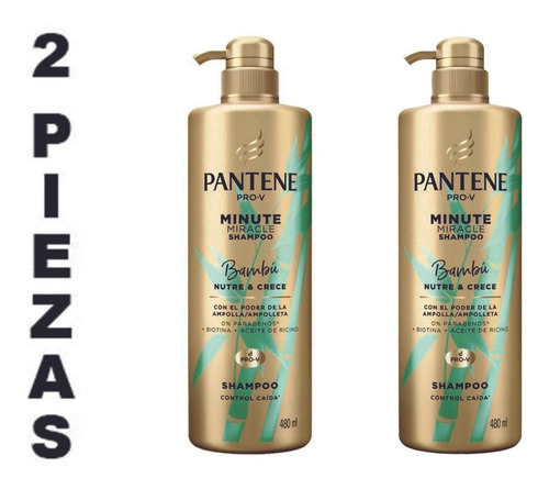 Shampoo Pantene Pro V Minute Miracle Bambú Nutre Y Crece,2