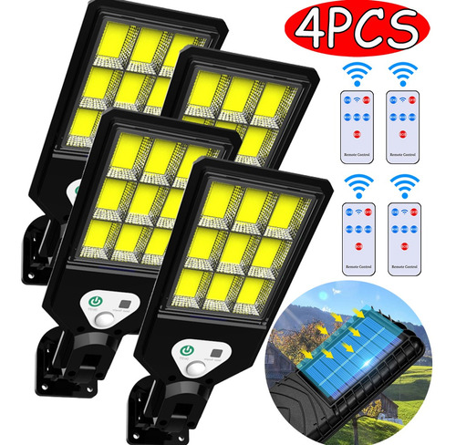 4pcs Luz Solar Mástil Proyector Led Poste De Luz 200w