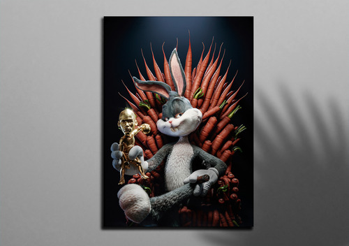 Cuadro Decorativo Bugs Bunny - Retablo Vinilo 50x70 Cm 