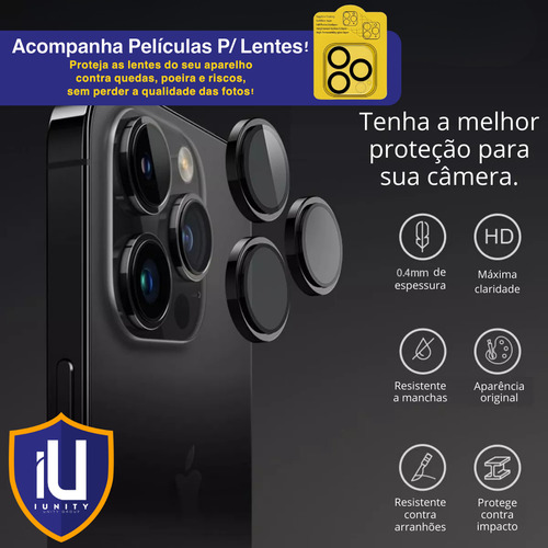 Case Suporte Para iPhone + Película Tela E Câmera Vidro 3d