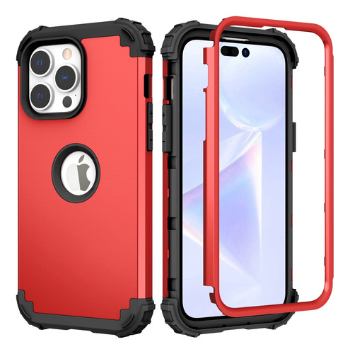 Funda Para iPhone 14/pro/14plus/14pro Max 360 Uso Rudo 3en1